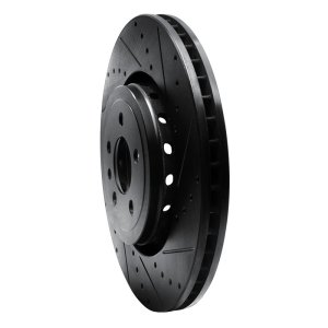 Dodge Charger Brake Rotor (1) - Front Right - R1 Concepts - Drilled & Slotted - Black - `14-`23